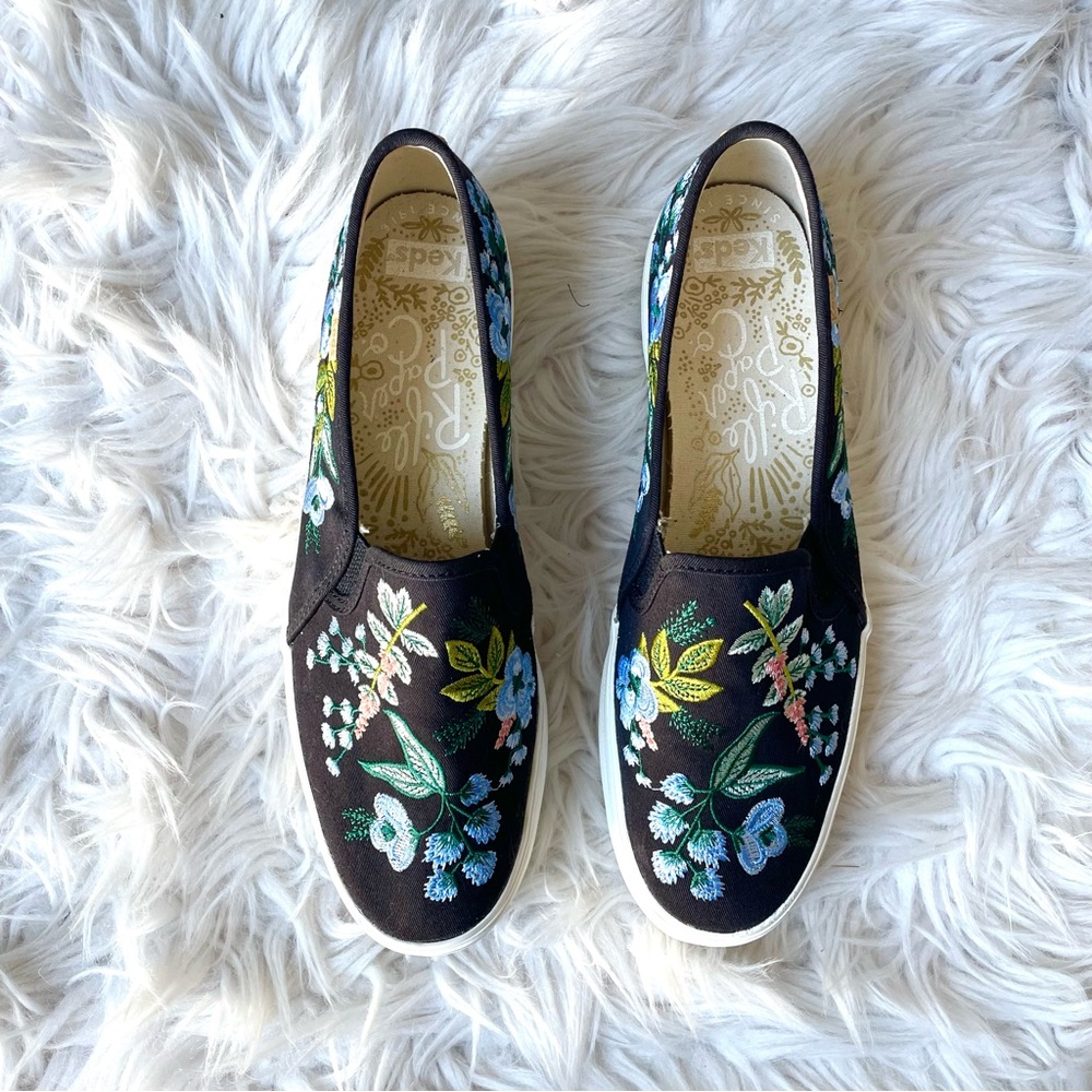 Keds Black Floral Embroidered Sneakers - Picture 5 of 16